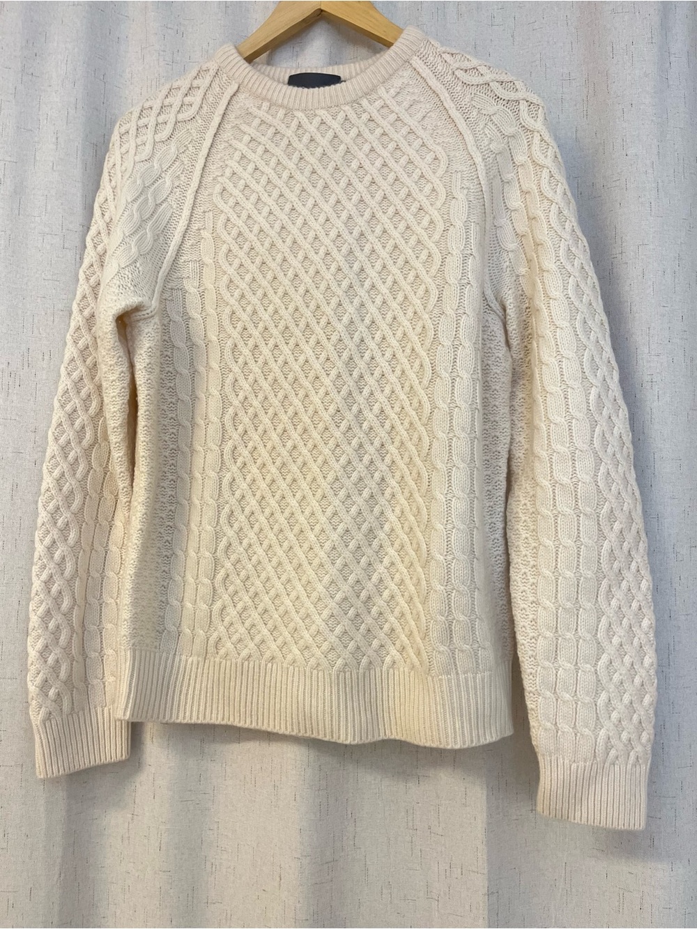 Vince. NWOT Cream Cable-Knit Cashmere-Wool Crewneck Sweater Retail $378